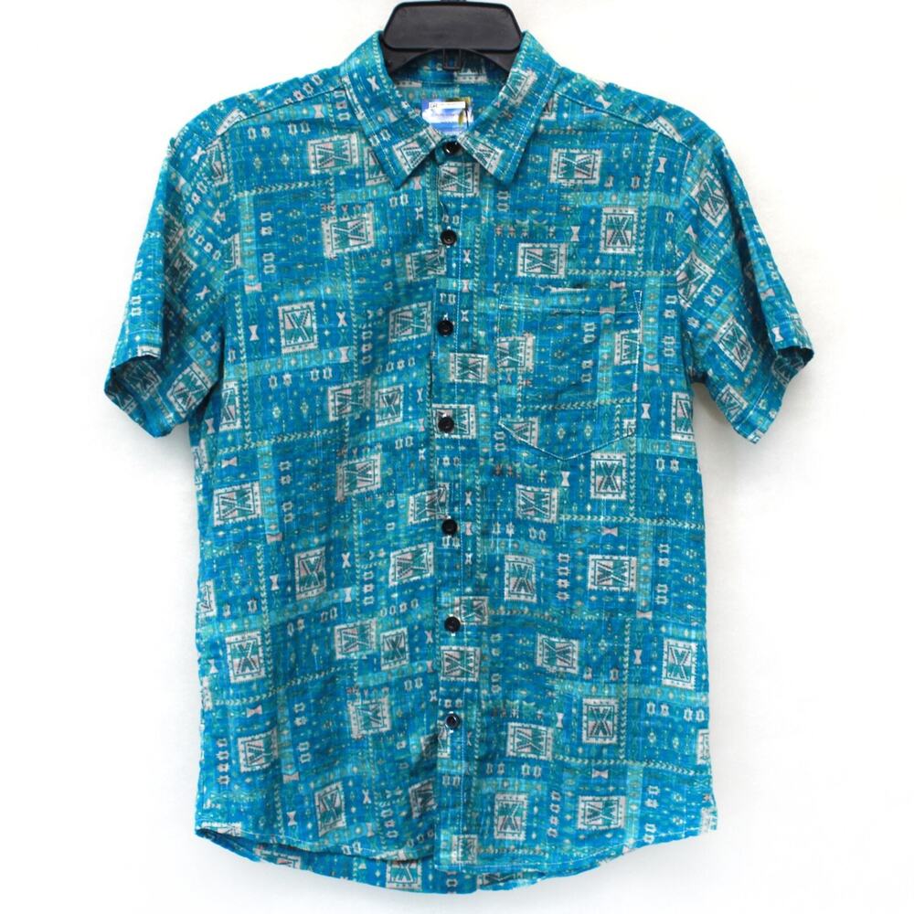 Georg Roth Los Angeles Pure Comfort Blue Cotton Collared Shirt Small